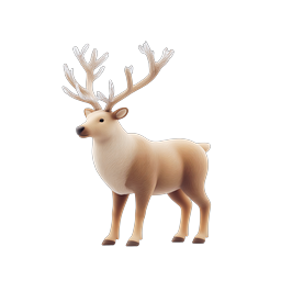 3D Rendered Deer Icon - Majestic Stag with Frosted Antlers