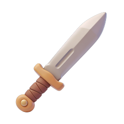 3D Dagger Icon - Fantasy Sword Weapon Asset