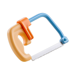 3D Hacksaw Tool Icon - Colorful Hand Saw Illustration
