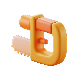 3D Saw Tool Icon - Modern Clay Style Illustration