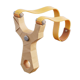 3D Slingshot Icon - Papercraft Origami Style
