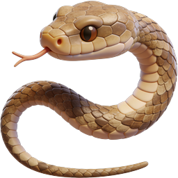 Realistic 3D Snake Icon - Wildlife Reptile Symbol