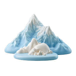 3D Snow Mountain Icon | Clay Style Nature Illustration