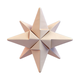 3D Stern-Icon - Geometrisches Stern-Design mit Zacken