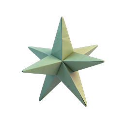 3D Star Icon - Geometric Faceted Design