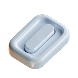 3D Glossy Toggle Button Icon | UI Design Element