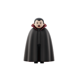 3D Cartoon Vampire Character Icon | Halloween Monster Design