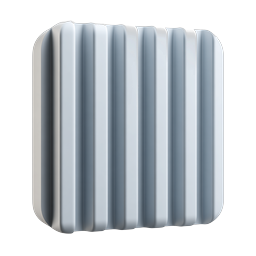 3D Vertical Columns Icon | Realistic Gray Pillars