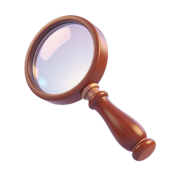 3D Wooden Magnifying Glass Icon | Realistic Search Tool