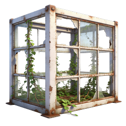 Abandoned Overgrown Greenhouse Icon - Post-Apocalyptic