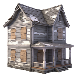 Ícone 3D de casa mal-assombrada abandonada | gráfico assustador de Halloween