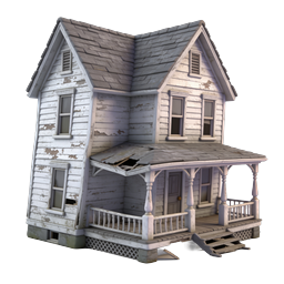 Icône 3D de maison hantée abandonnée – maison délabrée effrayante