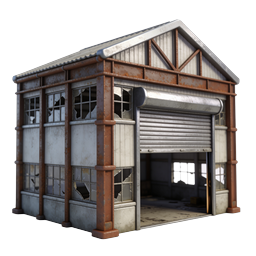 Abandoned Warehouse 3D Icon - Industrial Decay