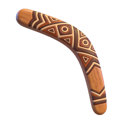 Icona di boomerang aborigeno australiano tradizionale – renderizzato in 3D