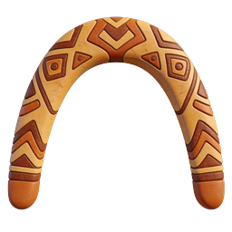 Traditional Aboriginal Boomerang Icon with Tribal Art