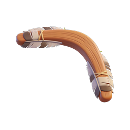 Traditional Aboriginal Boomerang 3D Icon
