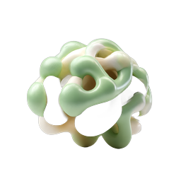 Abstract Brain Clay Sculpture Icon - Organic AI Intelligence
