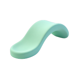 Abstract Mint Green 3D Curve Shape Icon | Modern Design
