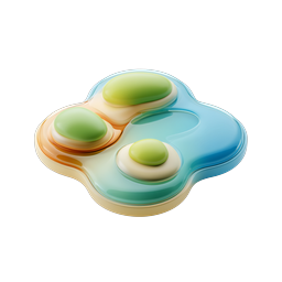 Abstract 3D Glass Blob Icon - Colorful Organic Design