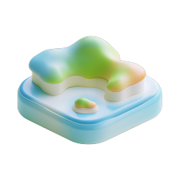 Abstract Glossy Blob 3D Icon | Iridescent Design