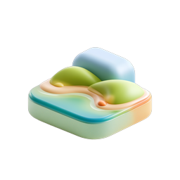 Abstract Clay Landscape 3D Icon - Pastel Design