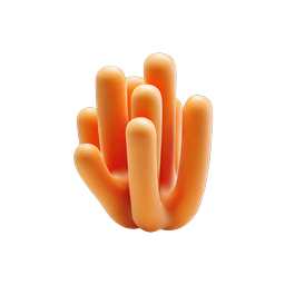 Abstract Orange Clay Hand 3D Icon - Modern Minimal Design