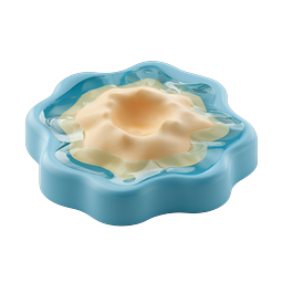Abstract Organic Blob 3D Icon with Blue Base