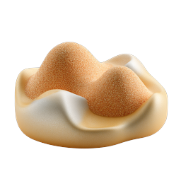 Abstract 3D Soft Form Icon with Warm Textures