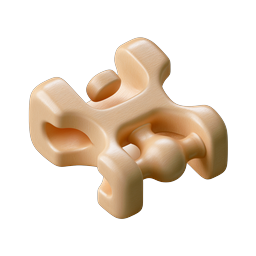 Abstract Wooden Sculpture 3D Icon | Organic Art Design