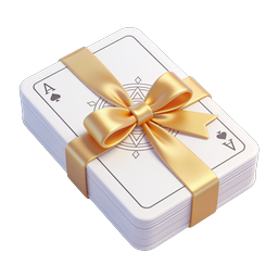 Ace of Spades Playing Cards with Golden Ribbon Icon