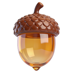 Realistic 3D Acorn Icon | Nature Tree Seed Design