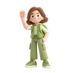 Cheerful Active Girl Icon for Adventure Themes