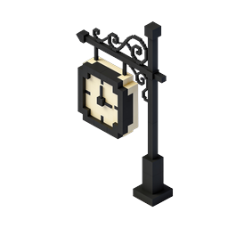 Isometric Address Signpost Icon with Clock