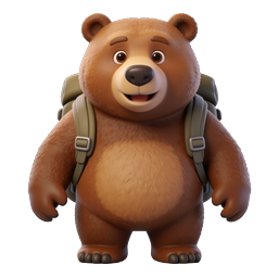 Cute Adventure Bear Icon for Outdoor Activities