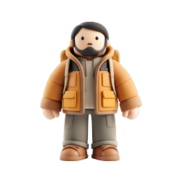 Personaggio escursionista avventuriero - Icona in stile argilla 3D