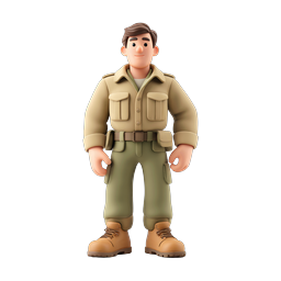 Friendly Adventurer 3D Character Icon - Clay Style