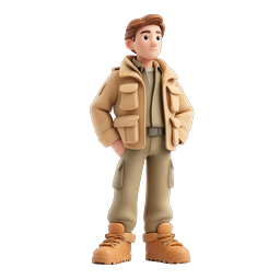 Adventurer 3D Cartoon Character Icon