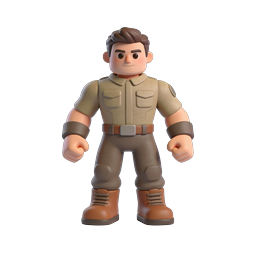 3D Adventurer Character Icon - Clay Style Hero