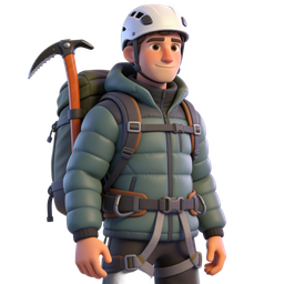 Stylish Mountaineer Icon for Adventure and Sports Themes