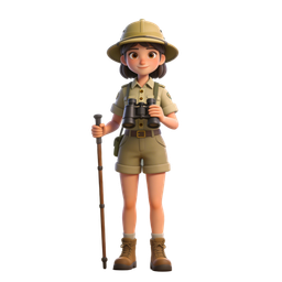 Cheerful Explorer Girl Icon for Adventure Themes
