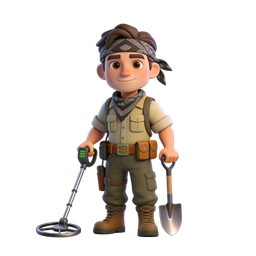 Ícone de personagem explorador divertido para temas de aventura