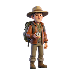 Cheerful Explorer Icon for Adventure Themes