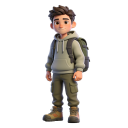Cheerful Explorer Character Icon for Adventure Themes