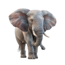 Ícone de Elefante Africano Realista - Design Majestoso de Vida Selvagem
