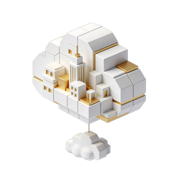 ไอคอน AI Brain Cloud Computing | 3D Isometric