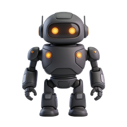 Friendly AI Robot Character Icon - 3D Technology