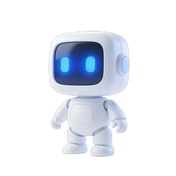 Friendly AI Robot Character Icon - 3D Rendered