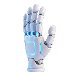 Icono de mano de robot IA futurista - Icono tecnológico 3D