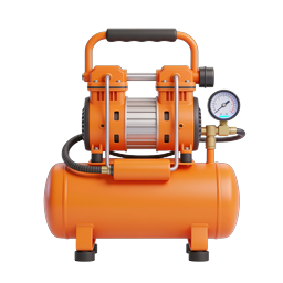Orange Air Compressor Icon - Industrial Pneumatic Tool