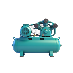 Industrial Air Compressor 3D Icon | Heavy-Duty Tank Design